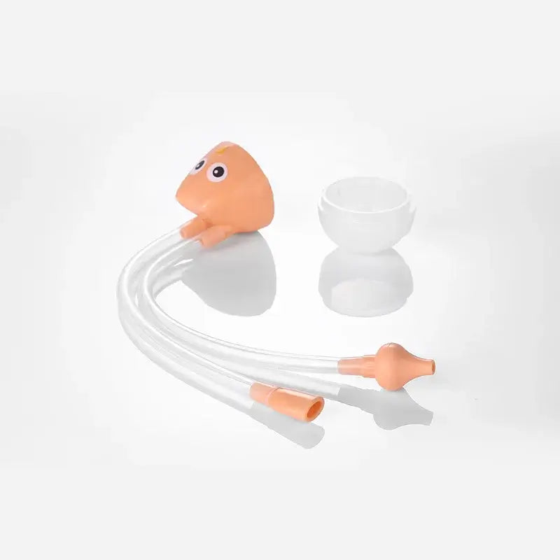 Nasal aspirator for infants in cartoon design, made of silicone, ideal for babies aged 0-1 year.