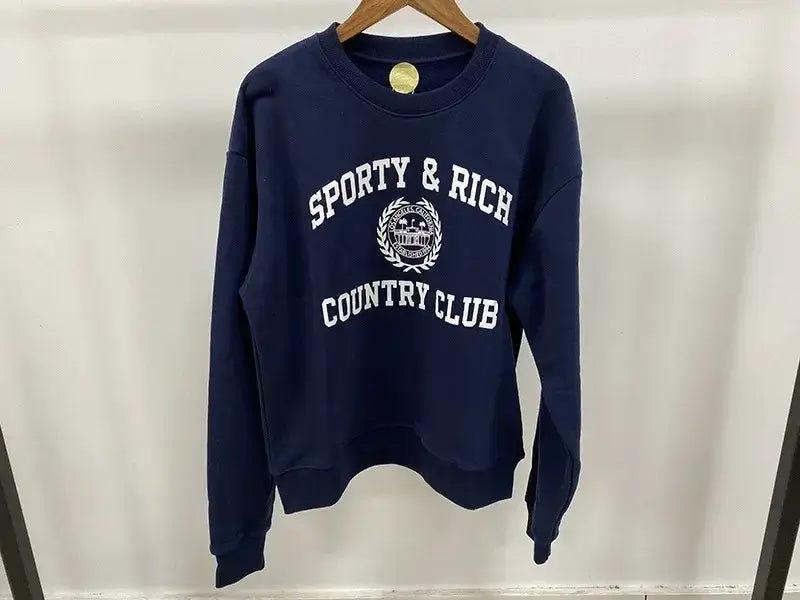 سويت شيرت نسائي بطبعة حروف عتيقة برقبة دائرية