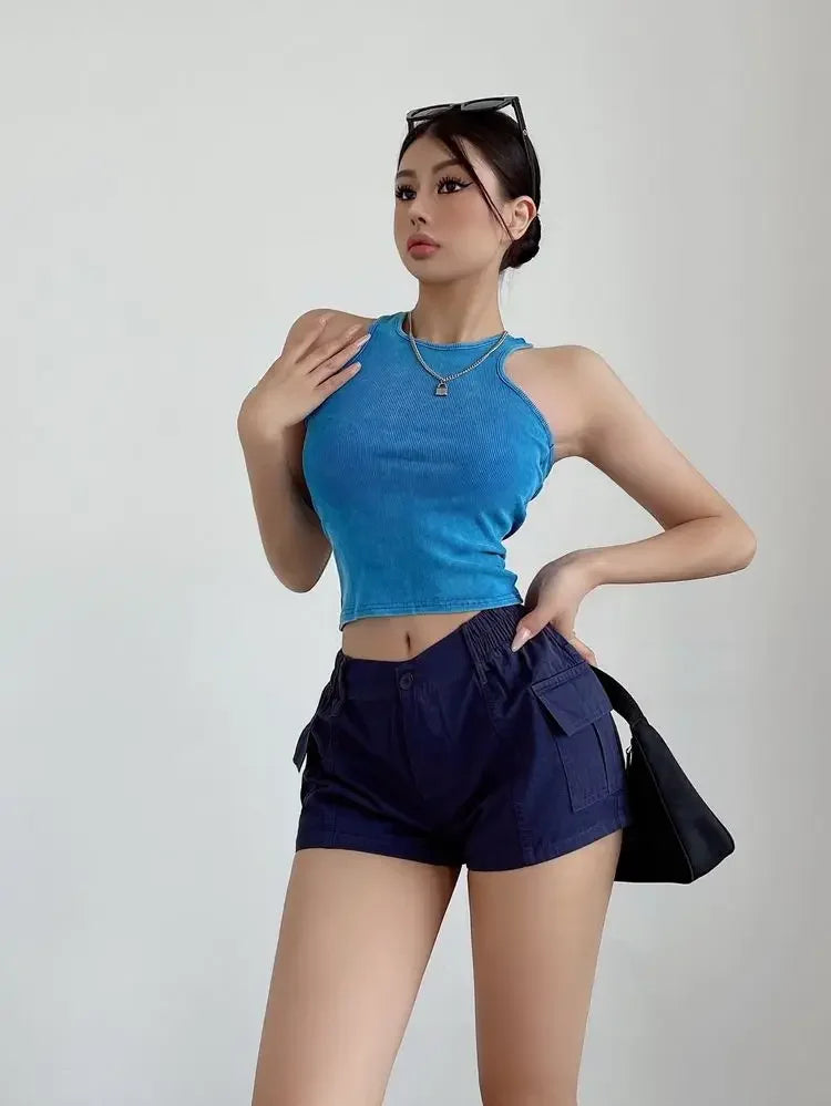 Women's High Waist Cotton Shorts