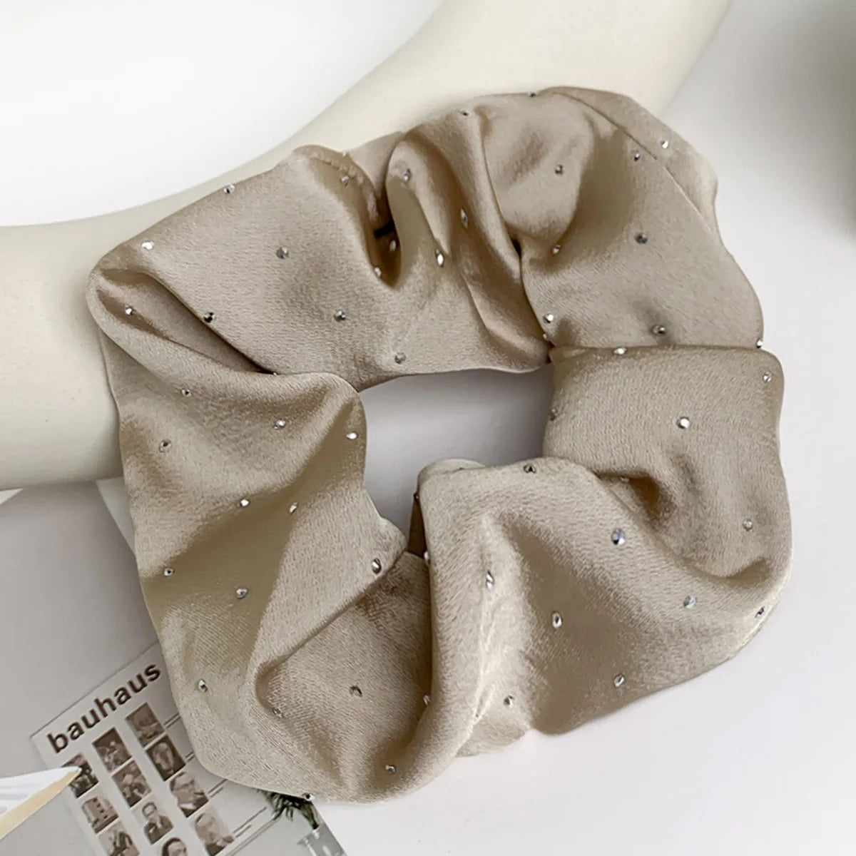 Rhinestone Satin Scrunchies