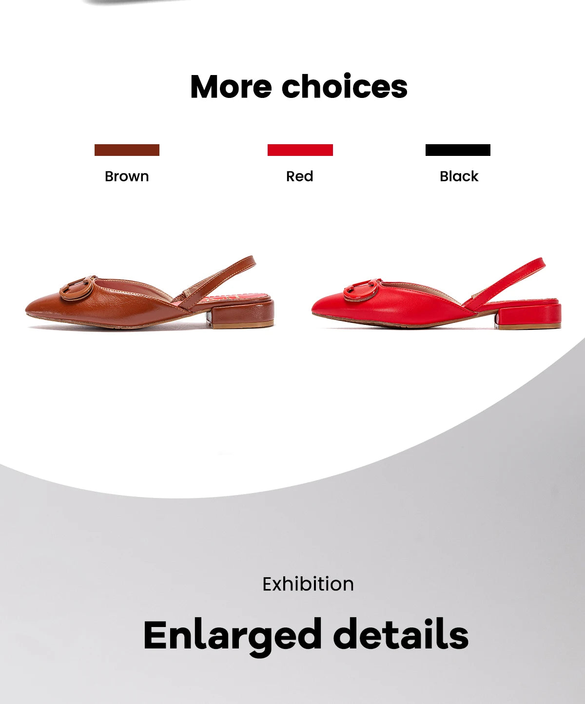 حذاء باليه مسطح نسائي من الجلد سهل الارتداء مع عقدة فيونكة