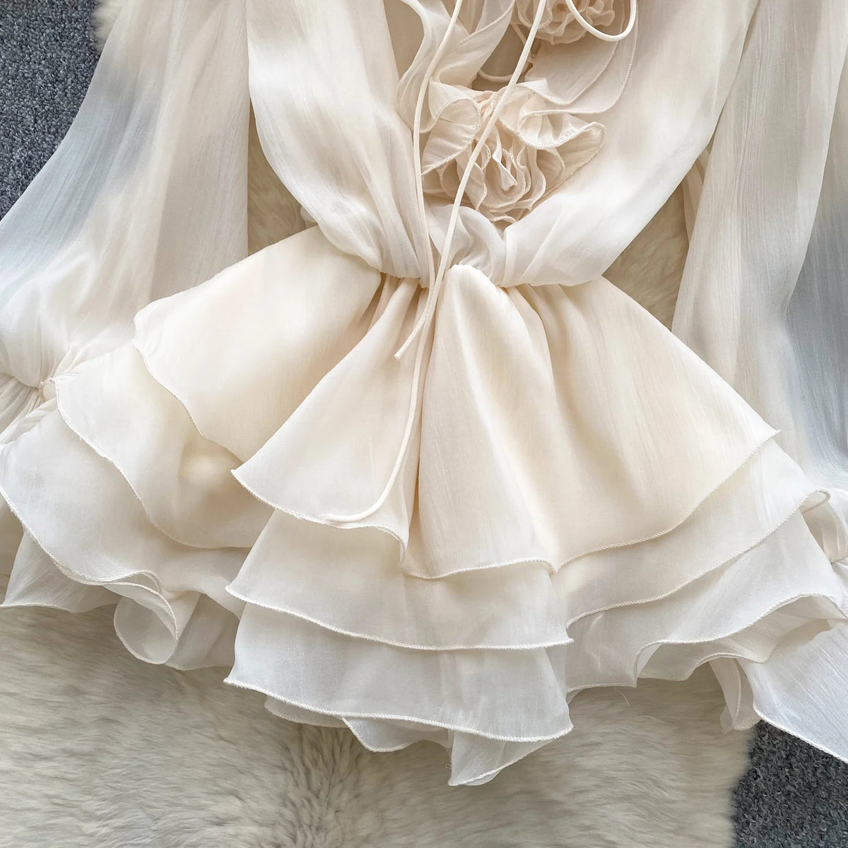 Women's Floral Chiffon Mini Dress