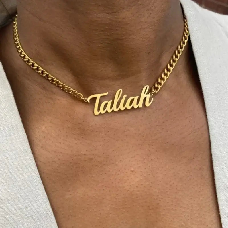 Custom Old English Name Necklace