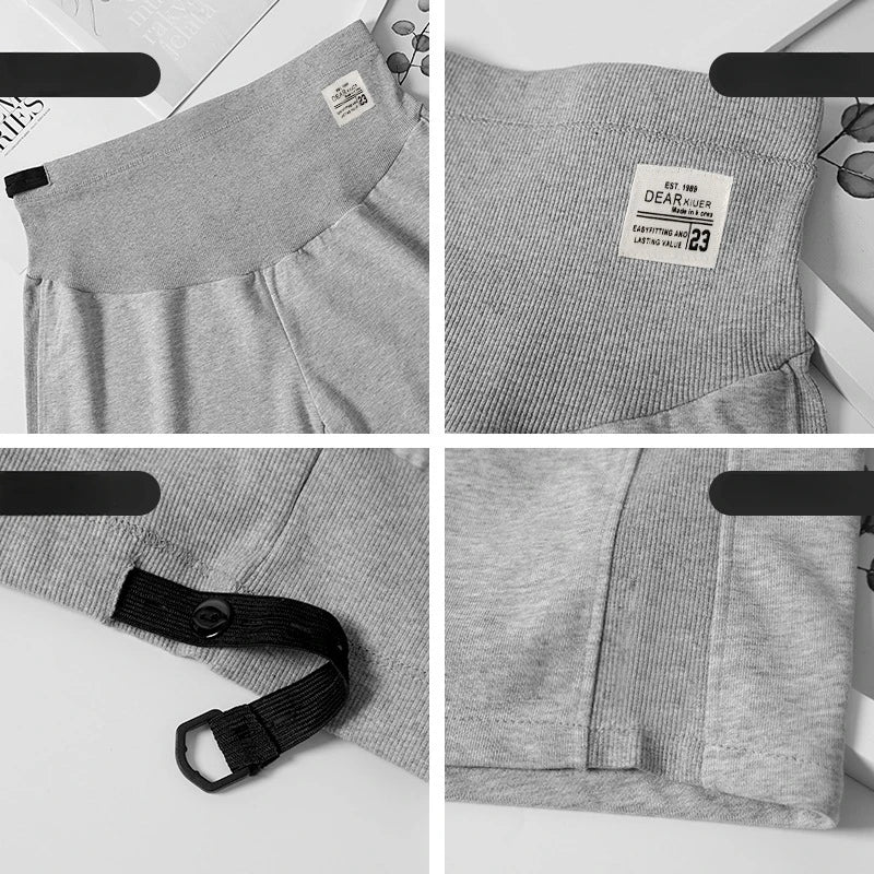 Close-up of Plus Size Adjustable Maternity Shorts featuring a comfortable waistband and detailed stitching, ideal for summer wear.