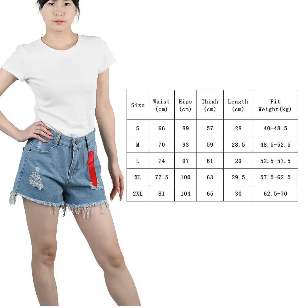 Women’s 3PCS High Waist Ripped Denim Shorts