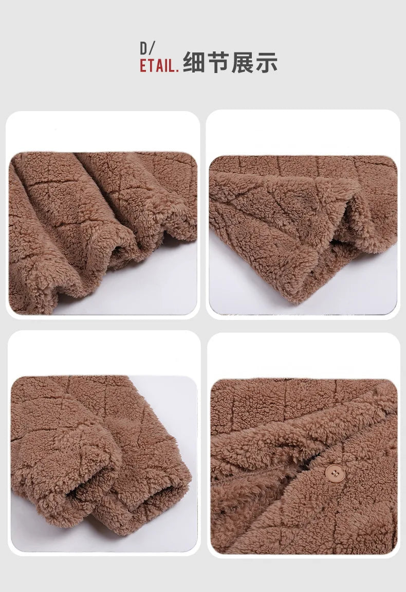 FairyShely Brown Puff Long Women's Winter Jacket – Plush Warm Coat