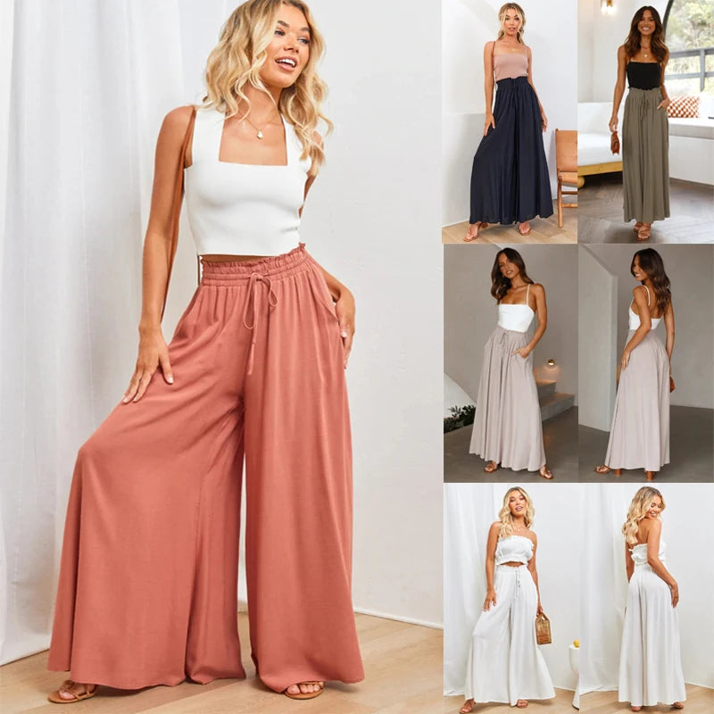 Women Summer Wide Leg Pants