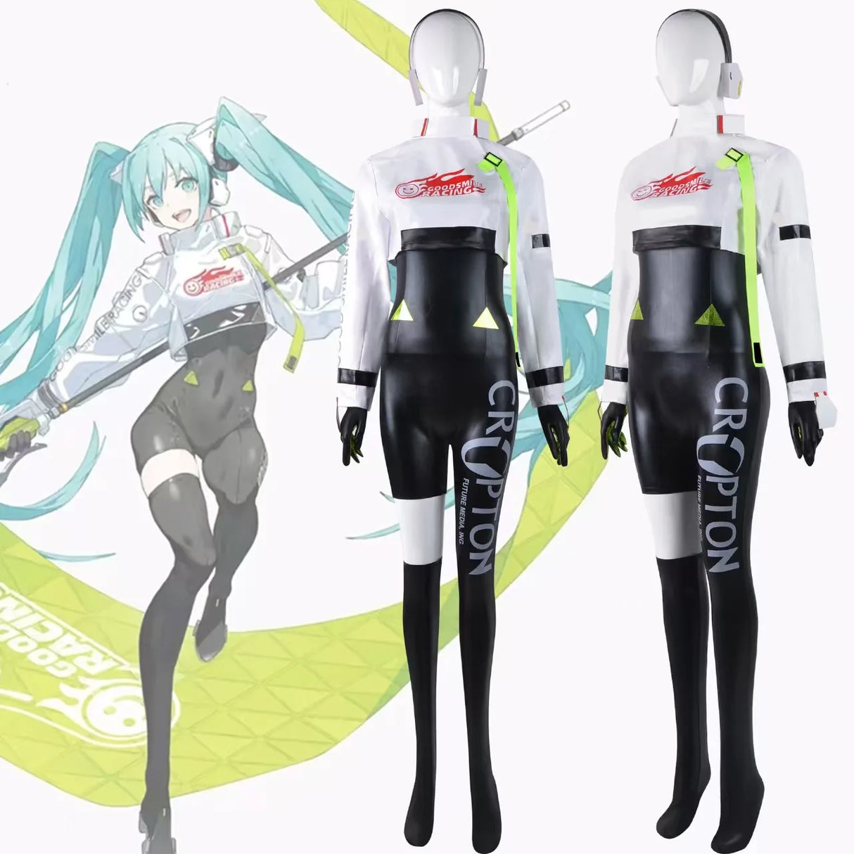 Hatsune Miku Racing Anime Cosplay Outfit