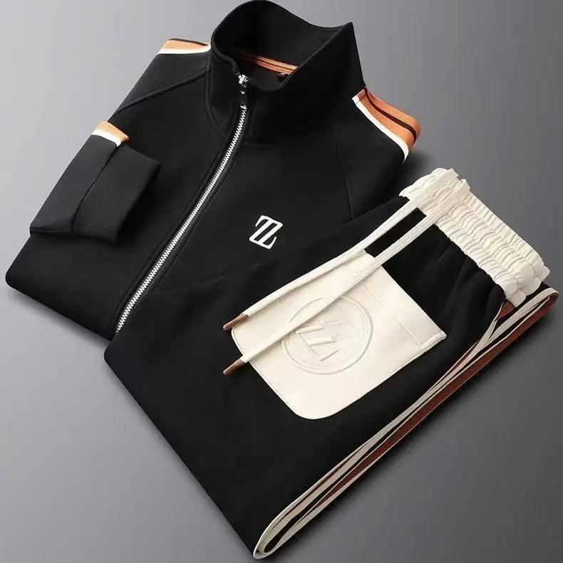 Men's Embroidered Sports Jacket & Pants Set