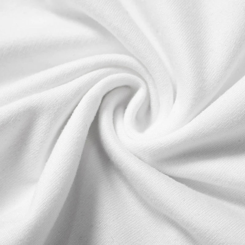 Close-up view of soft white knitted fabric ideal for summer tops and garments.