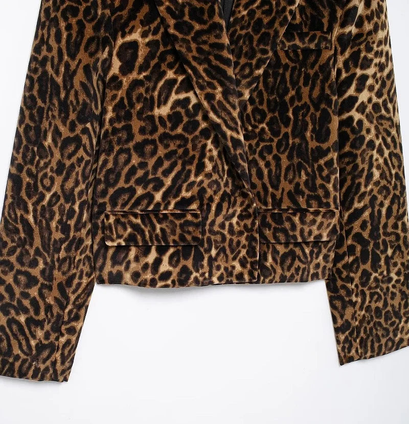 Velvra™ – Leopard Velvet Blazer Set (Luxury Print, Office to Evening Fashion)