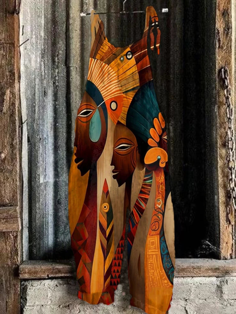 شورت نسائي من قطعة واحدة بطبعة تجريدية