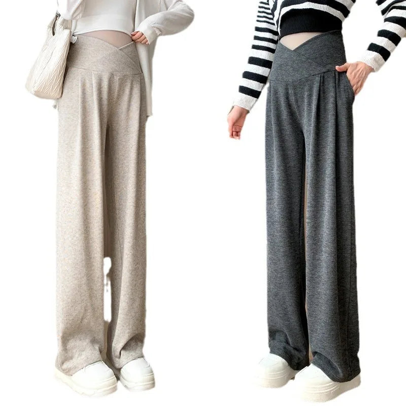 Wide-Leg Low-Waist Maternity Pants