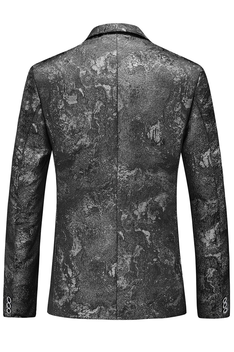 جاكيت رجالي للتدخين بنقشة زهور مقاس كبير