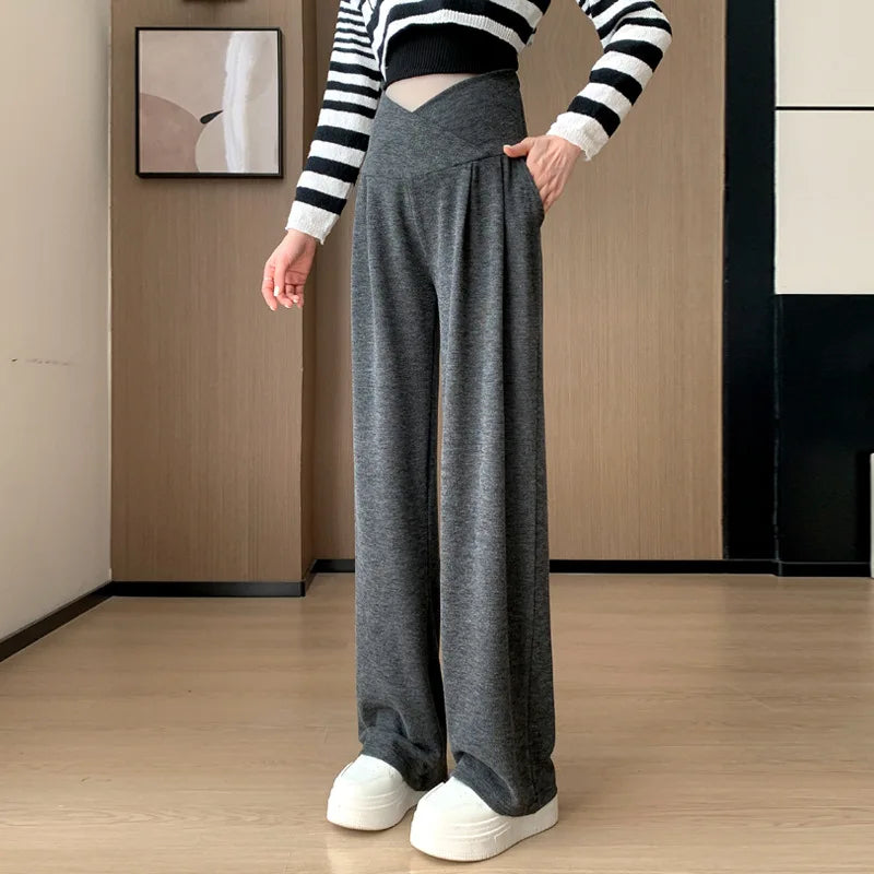 Wide-Leg Low-Waist Maternity Pants