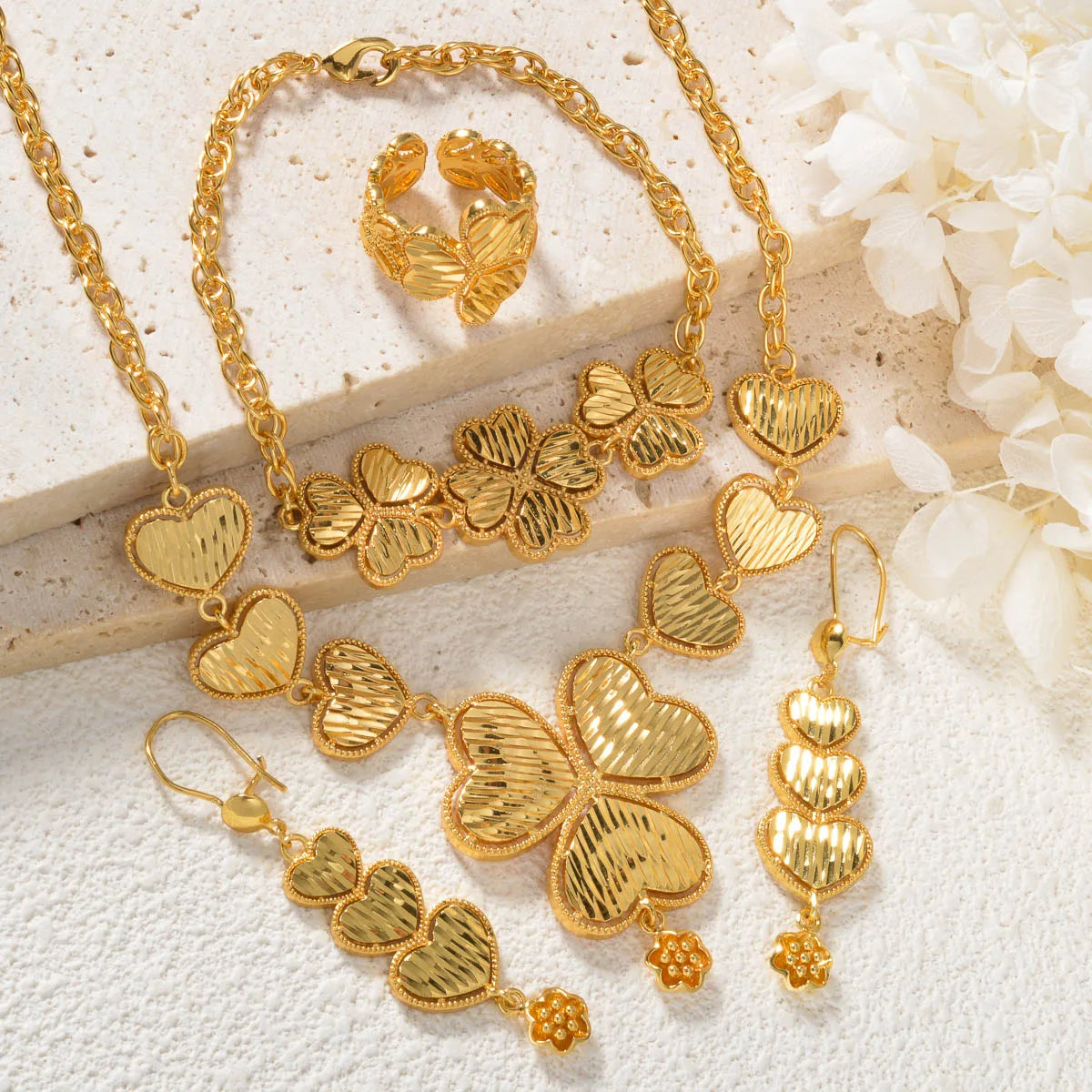 Dubai Gold Plated Arabic Jewelry Set
