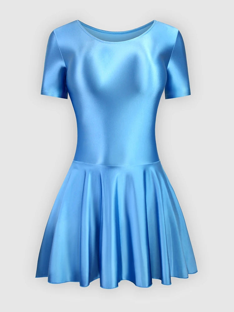 تنورة باليه رياضية من الساتان للنساء