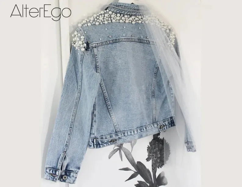 Women’s Pink & Blue Casual Denim Jacket