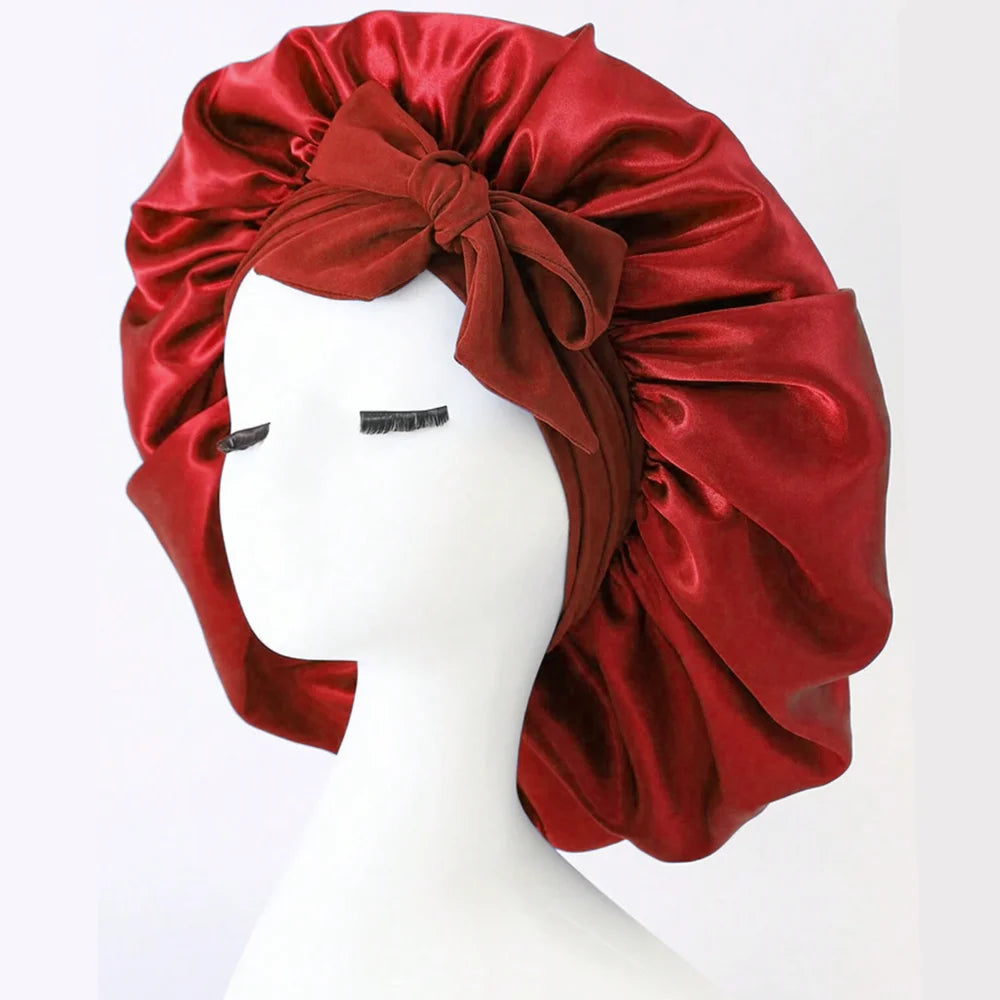 Adjustable Silk Satin Bonnet for Sleeping – Hair Protection