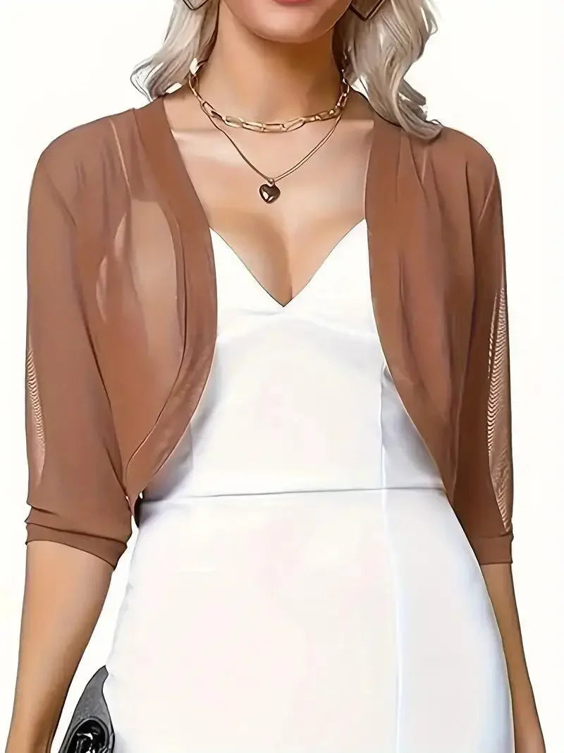 Vintage Mesh Bolero Shrug Cropped Jacket