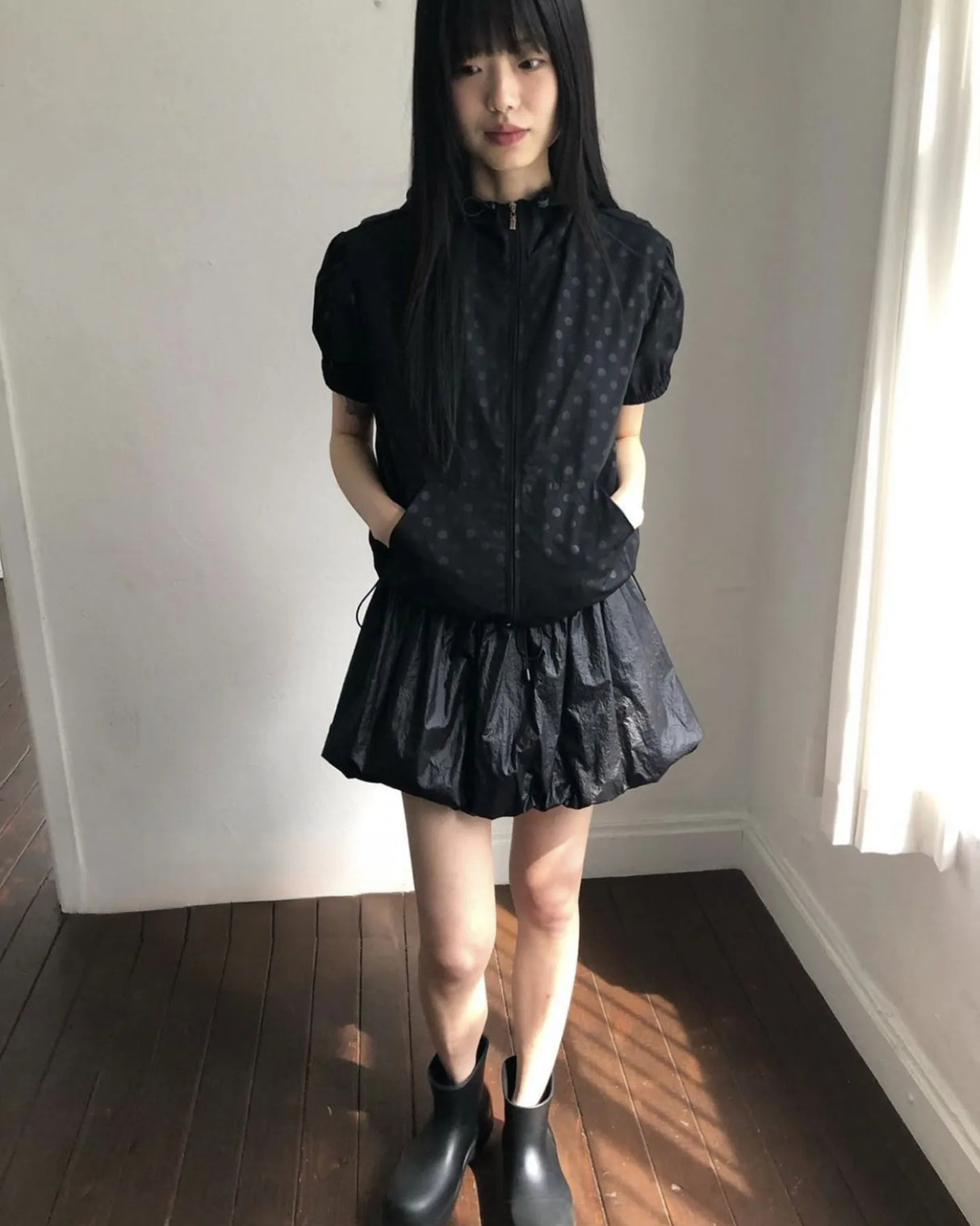 Streetwear Summer Polka Dot Hooded Jacket