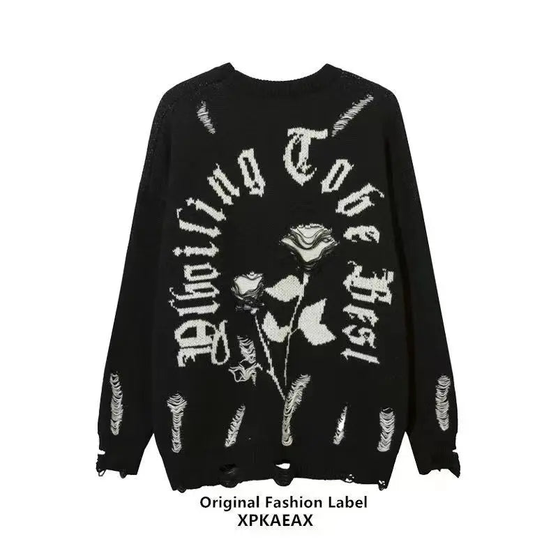 Unisex Hollow Hole Street Sweater