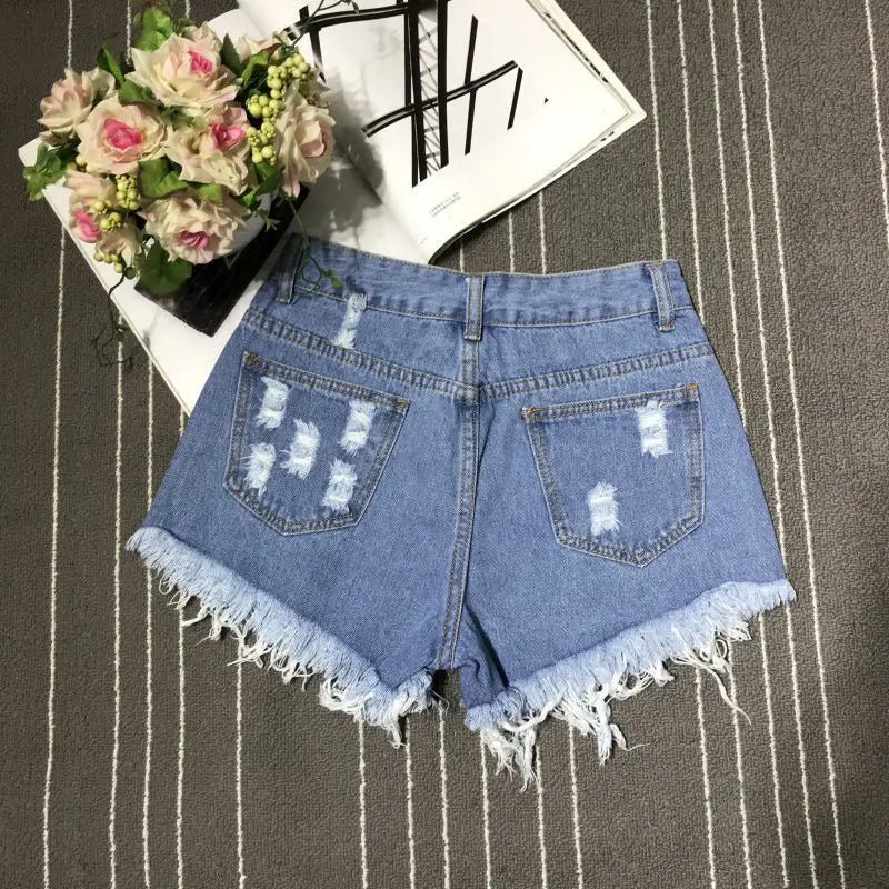 High Waist A-Line Denim Shorts for Women | Y2K Fashion