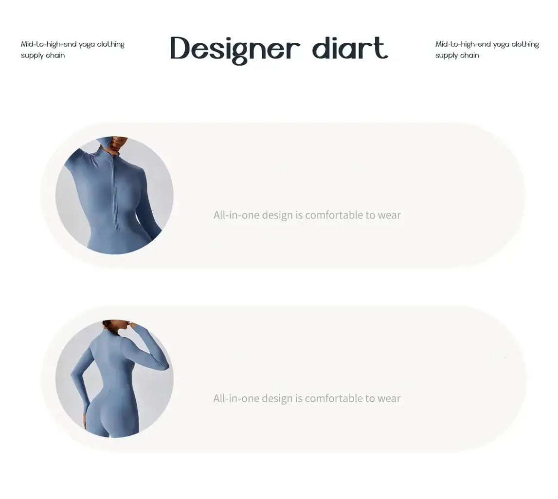 جمبسوت رياضي نسائي بأكمام طويلة وسحاب