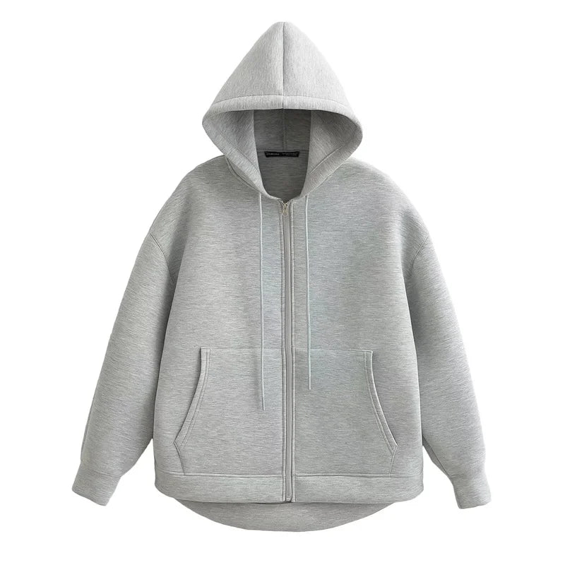 Women's Oversized Zipper Hoodie Jacket