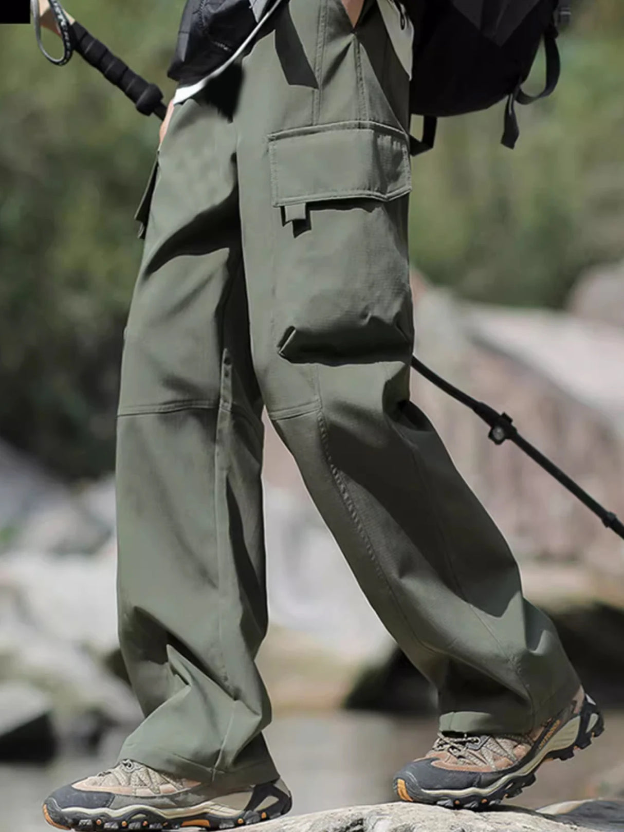 بنطال جينز رجالي أسود فضفاض