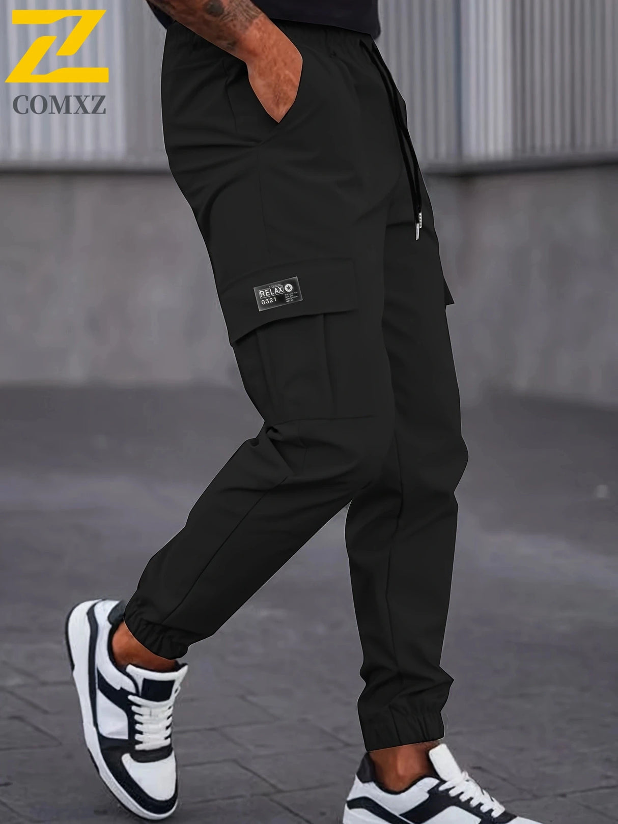 بنطلون كارغو رجالي من الحرير الجليدي للتبريد