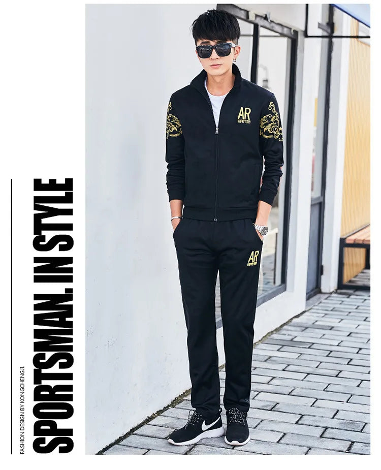 Men’s Plus Size Autumn Tracksuit Set