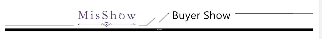 MisShow Buyer Show banner highlighting customer reviews and images for V-Neck Bridesmaid Evening Dress.