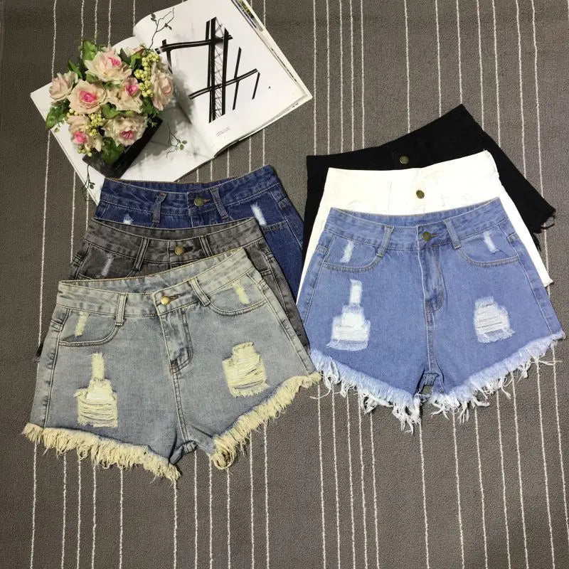High Waist A-Line Denim Shorts for Women | Y2K Fashion