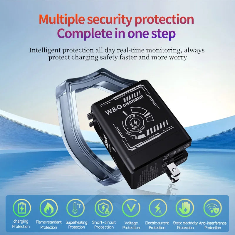 شاحن سريع بقوة 120 واط مع كابل Type-C وLightning