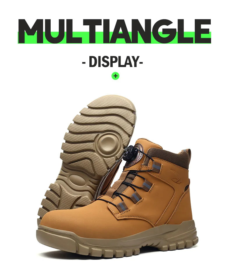 أحذية رجالية مقاومة للماء بأصابع فولاذية غير قابلة للتدمير