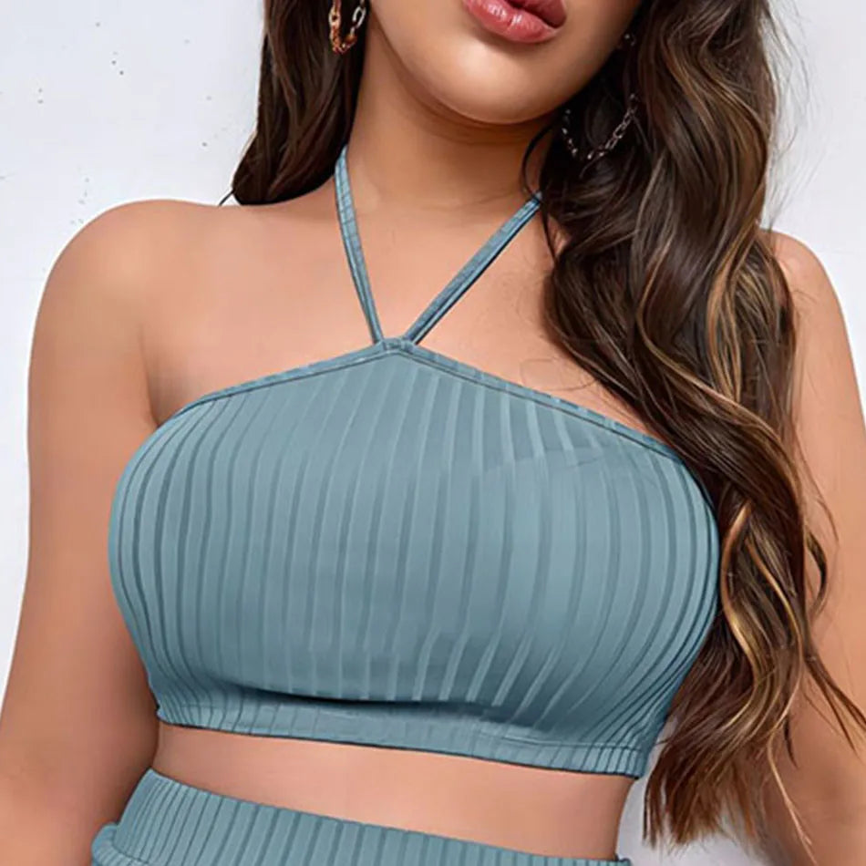 Knitted Ribbed Maternity Set with Adjustable Belt