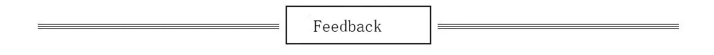 Feedback section with a grey divider and outlined box for user comments or reviews.