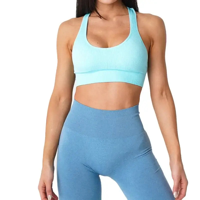 Women Ribbed Galaxy Seamless Sports Bra