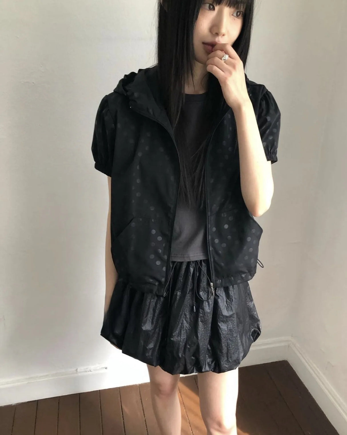 Streetwear Summer Polka Dot Hooded Jacket