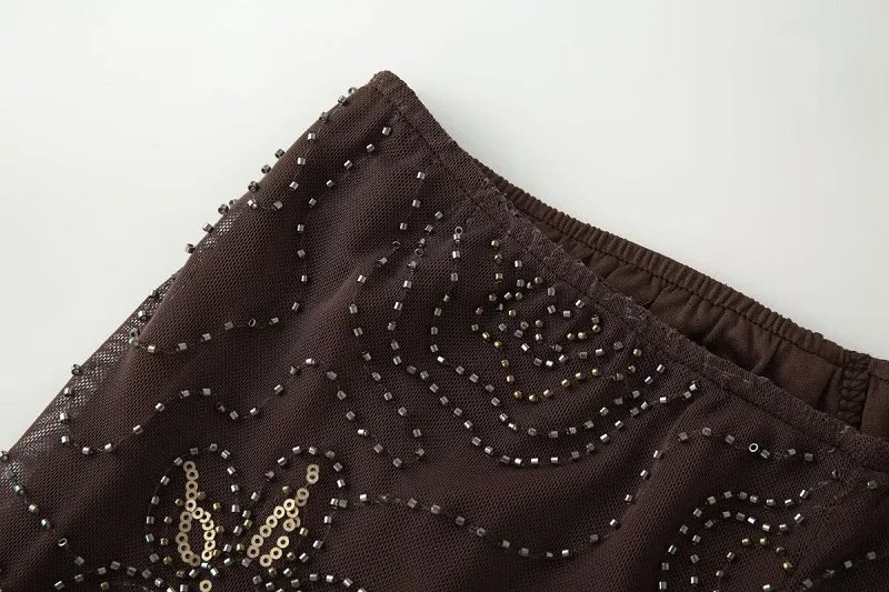 Women Sequin Wide Leg Street Pants