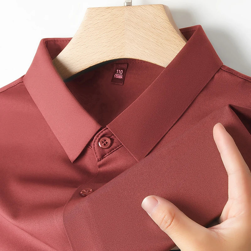 قميص رجالي مطاطي بأكمام قصيرة