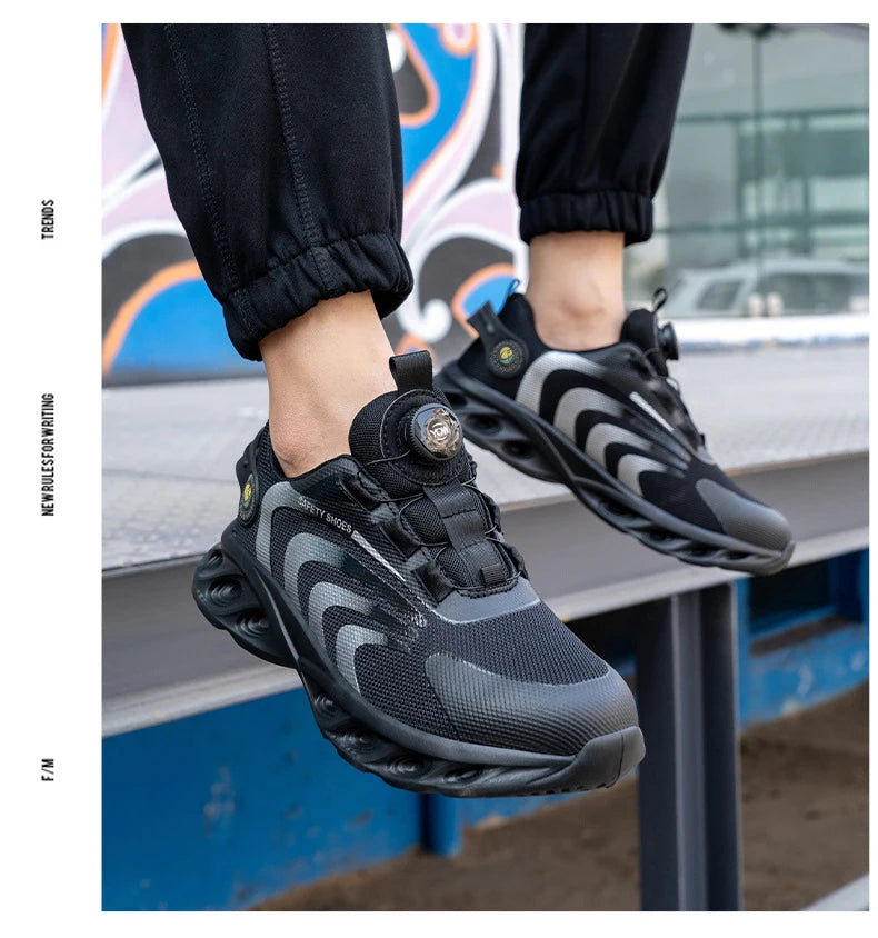 أحذية أمان خفيفة الوزن للرجال مزودة بإبزيم دوار