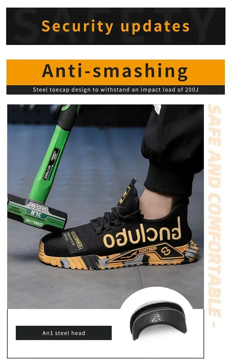 أحذية أمان للرجال بنعل معزز مضاد للثقب