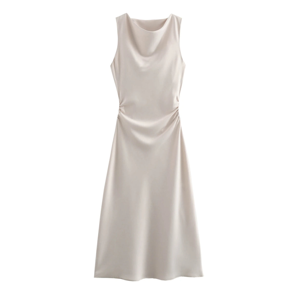 Luxe Satin Midi Elegance Dress