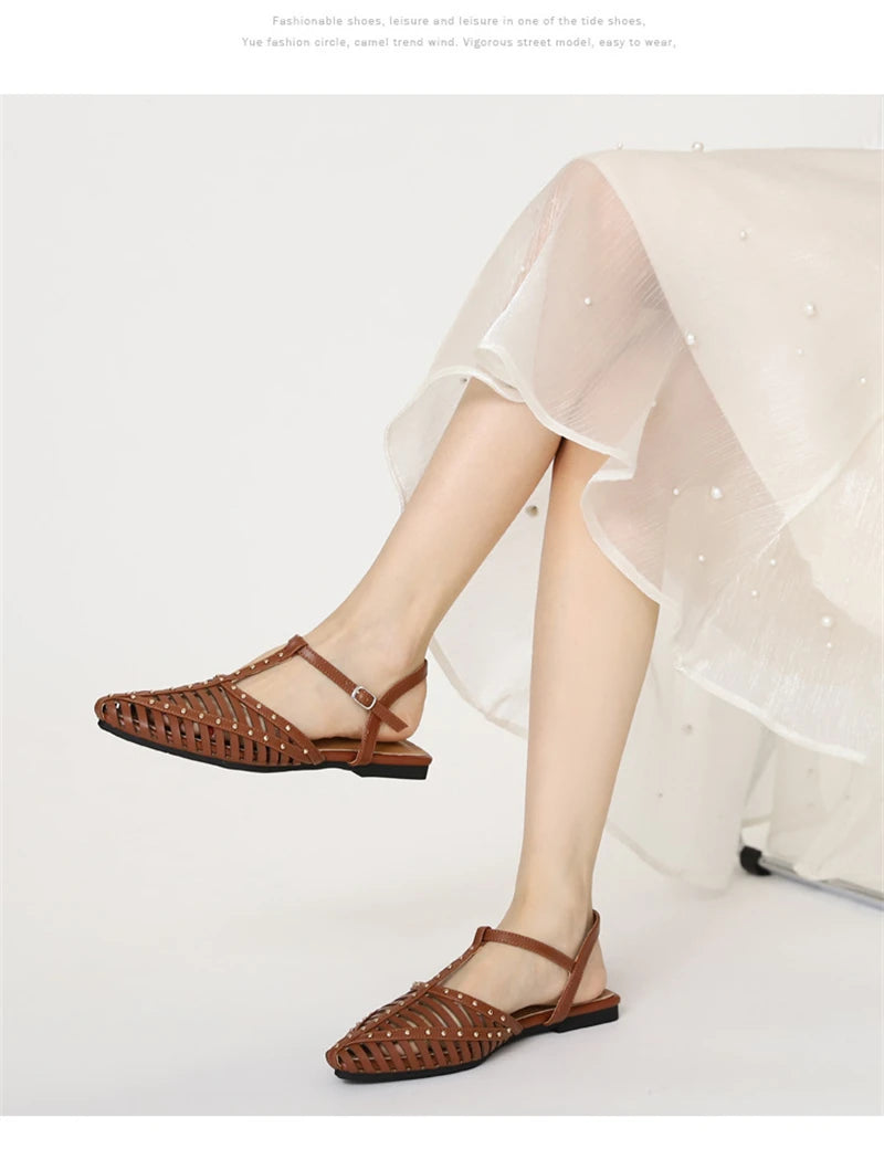 Women’s Pointed Toe Flat Roman Sandals
