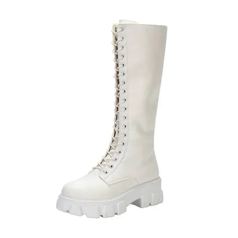 Women Mid Calf Boots Padded Sneakers Punk Style