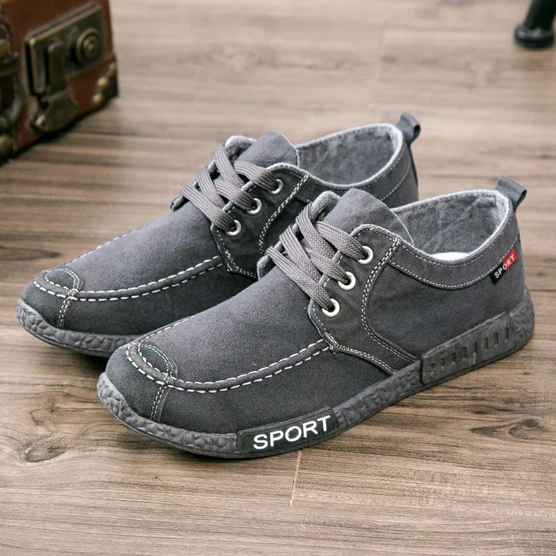 Men’s Breathable Lace-Up Canvas Sneakers