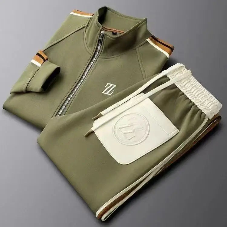 Men's Embroidered Sports Jacket & Pants Set