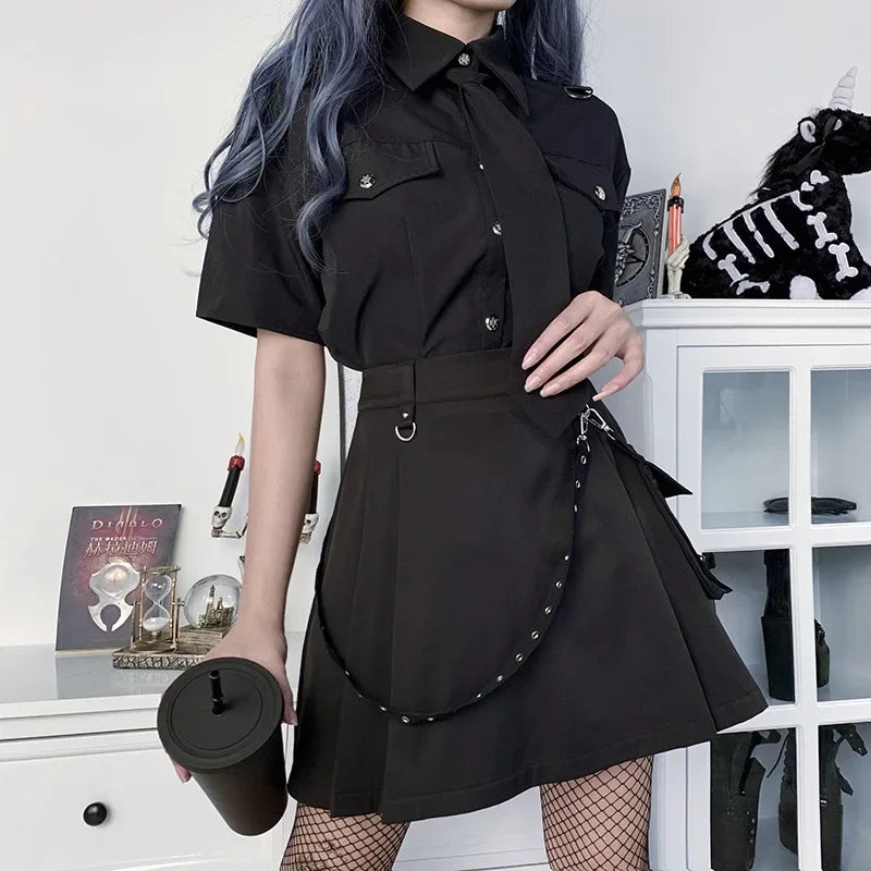 Women Gothic Patchwork Mini Skirt